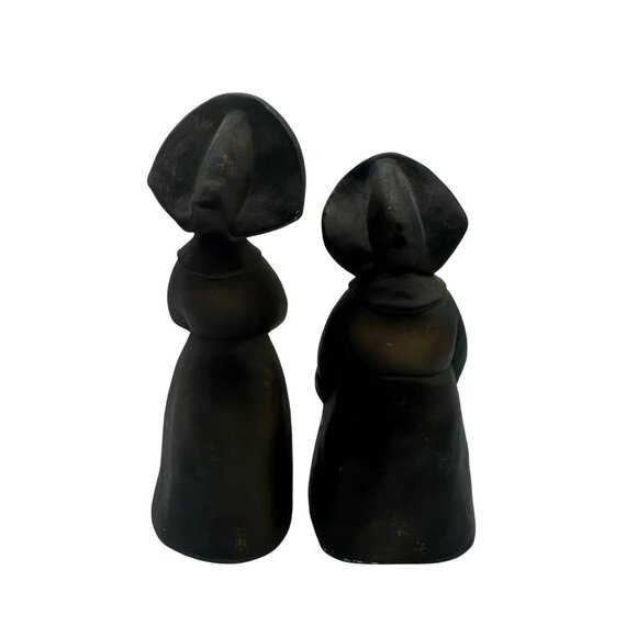 Vintage Set Of 2 Paper Mache Nun Figurines With Traditional Attire - Picture 4 of 14
